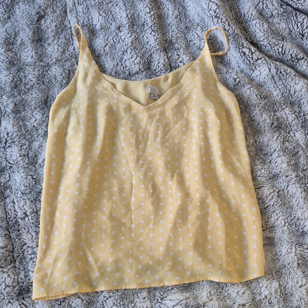 a new day 🖤 Yellow and White Polka Dot Camisole (634)